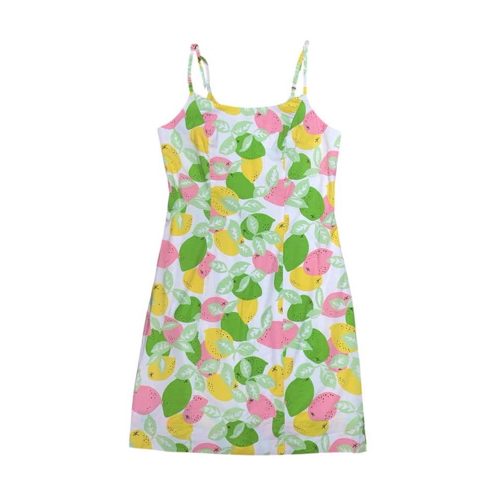 Lilly Pulitzer Mini Dress Women’s Size 4 Vintage Lemon Lime Print 90s - Picture 1 of 8
